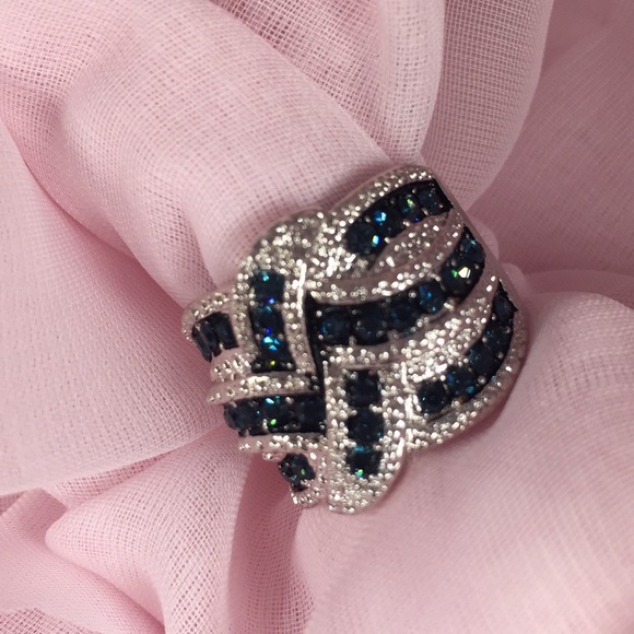 Jewelry - DEEP BLUE SAPPHIRES SILVER RING